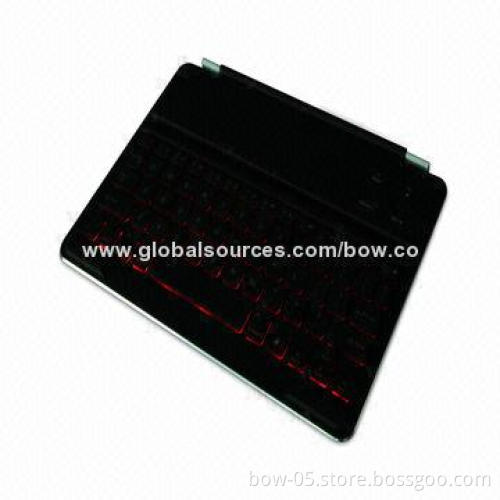 Wireless Color Backlit Bluetooth Keyboard for iPad Air, Magnetic Strip/Groove, Aluminum Base